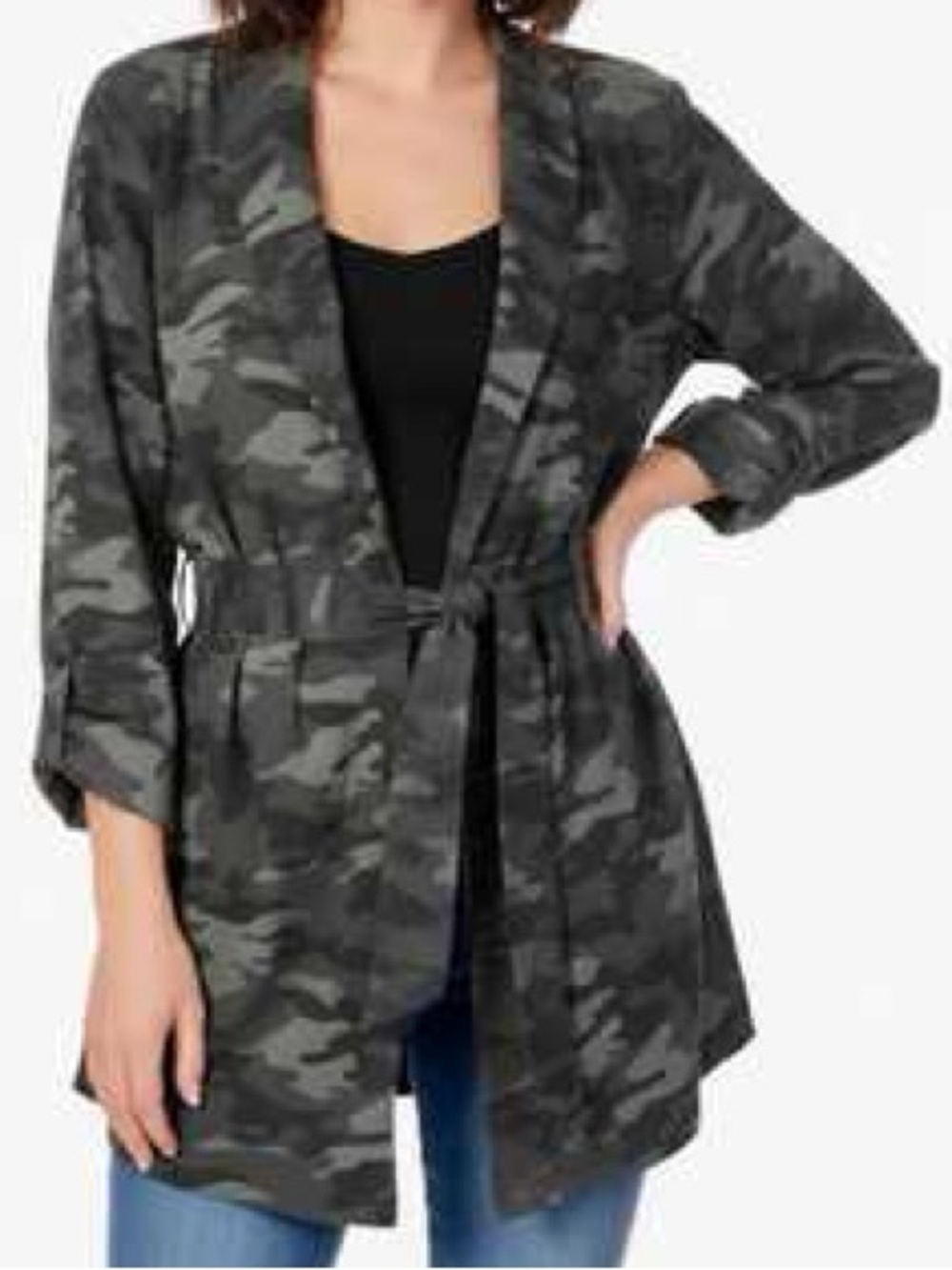 CLEARANCE❗️ Maison Cinqcent camo lightweight belted trench jacket